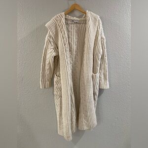 Zara Cream Knit Open-Front Cardigan
